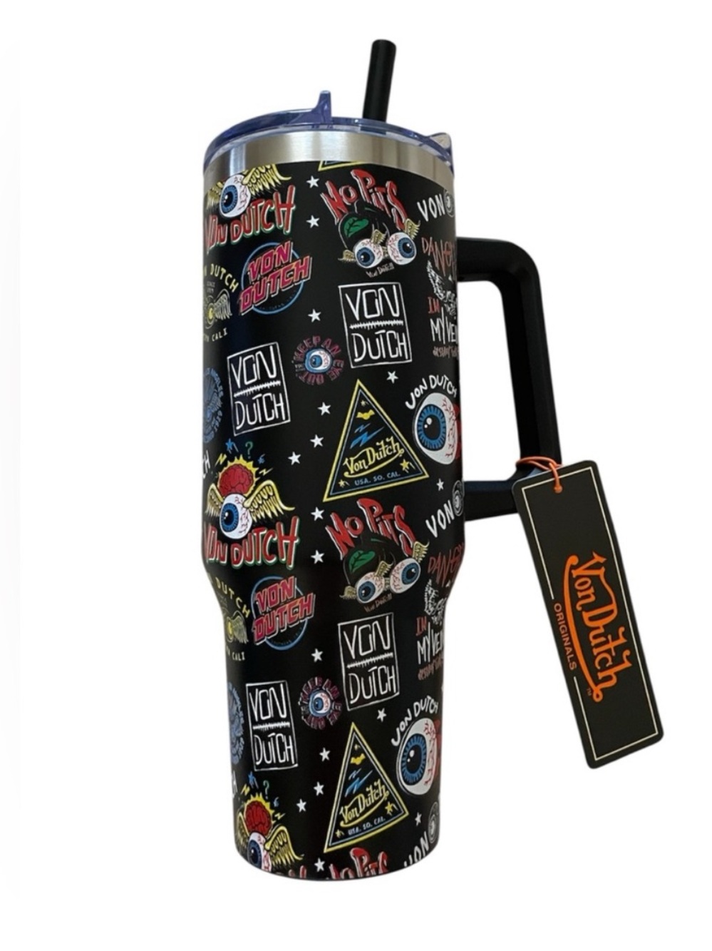 Von Dutch 40oz Stainless Steel Tumbler NWT - Danger In My Veins Y2K Tumbler